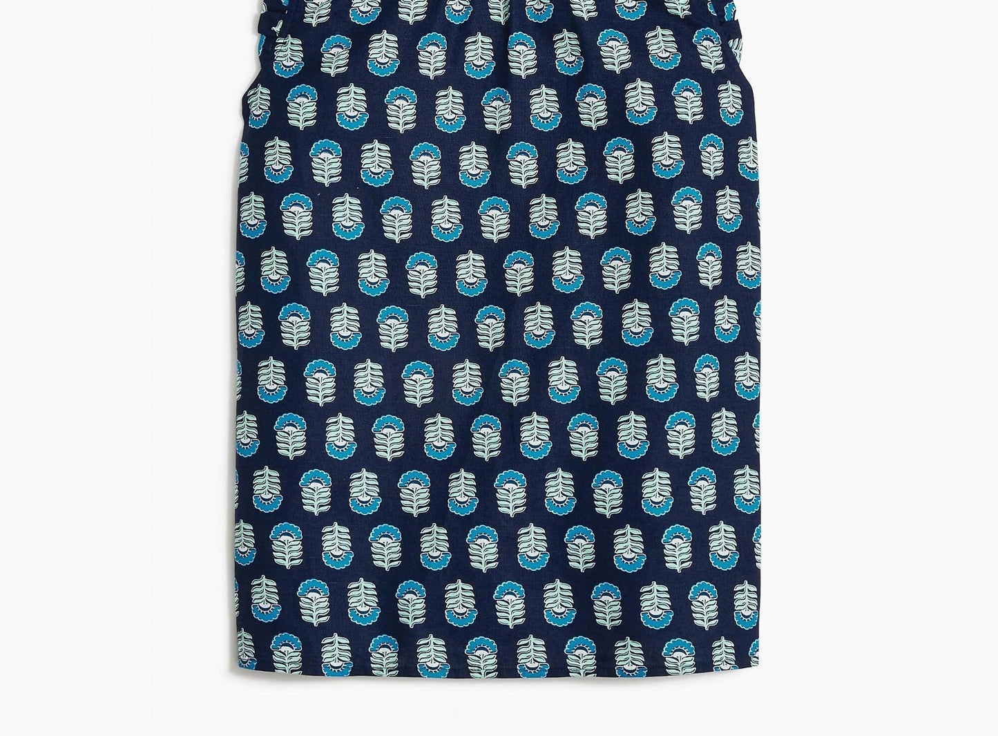 J.Crew - Printed Linen-blend Ruffleneck Top