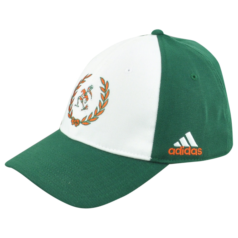 NCAA Adidas Miami Hurricanes 1925 Flex Fit Small/Medium S/M Adult Mascot Hat Cap