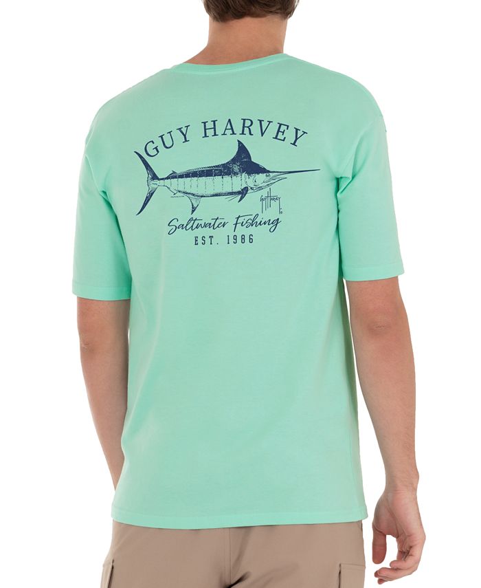 Guy Harvey Men's Marlin Sketch T-Shirt Green Size XL