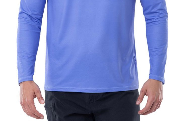 Guy Harvey Men's Moisture Wicking Upf 50 Logo Graphic Long Sleeve T-Shirt Blue Size Large