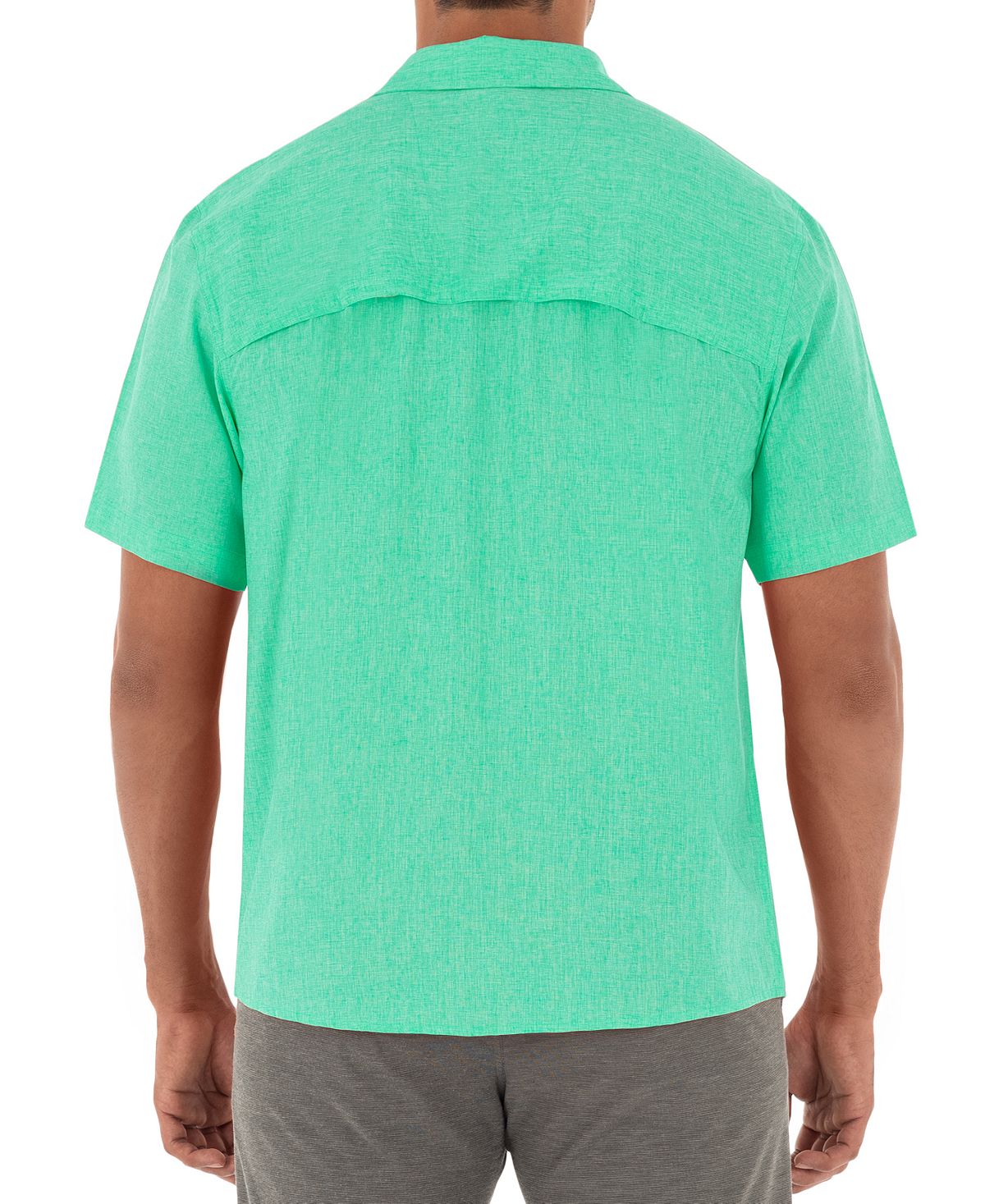 Guy Harvey Men's Heathered Textured Fishing Shirt Green Size XX-Large