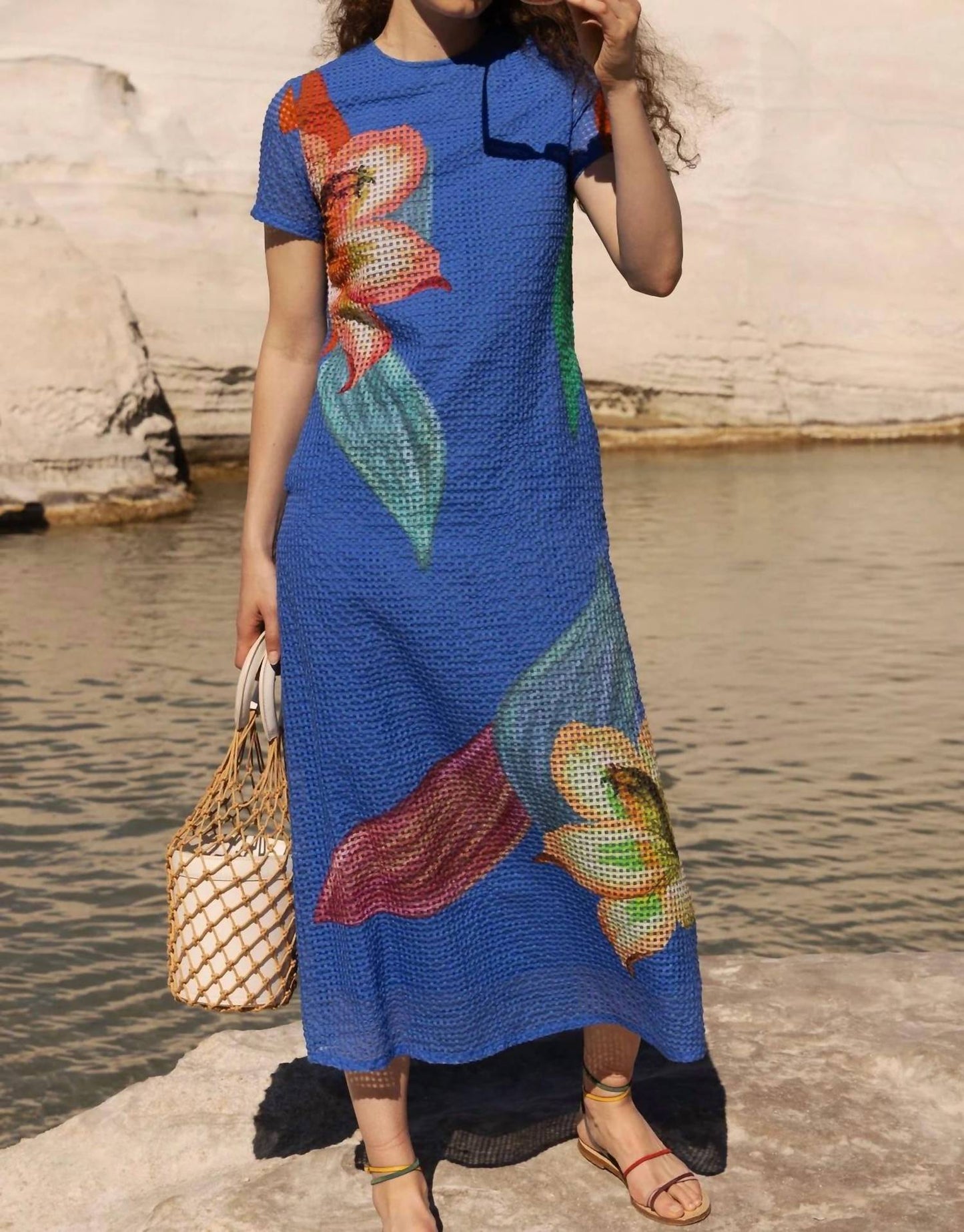 Oliphant - Short Sleeve Shift Maxi Dress