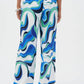 Joseph Ribkoff - Woven Abstract Print Wide Leg Pant