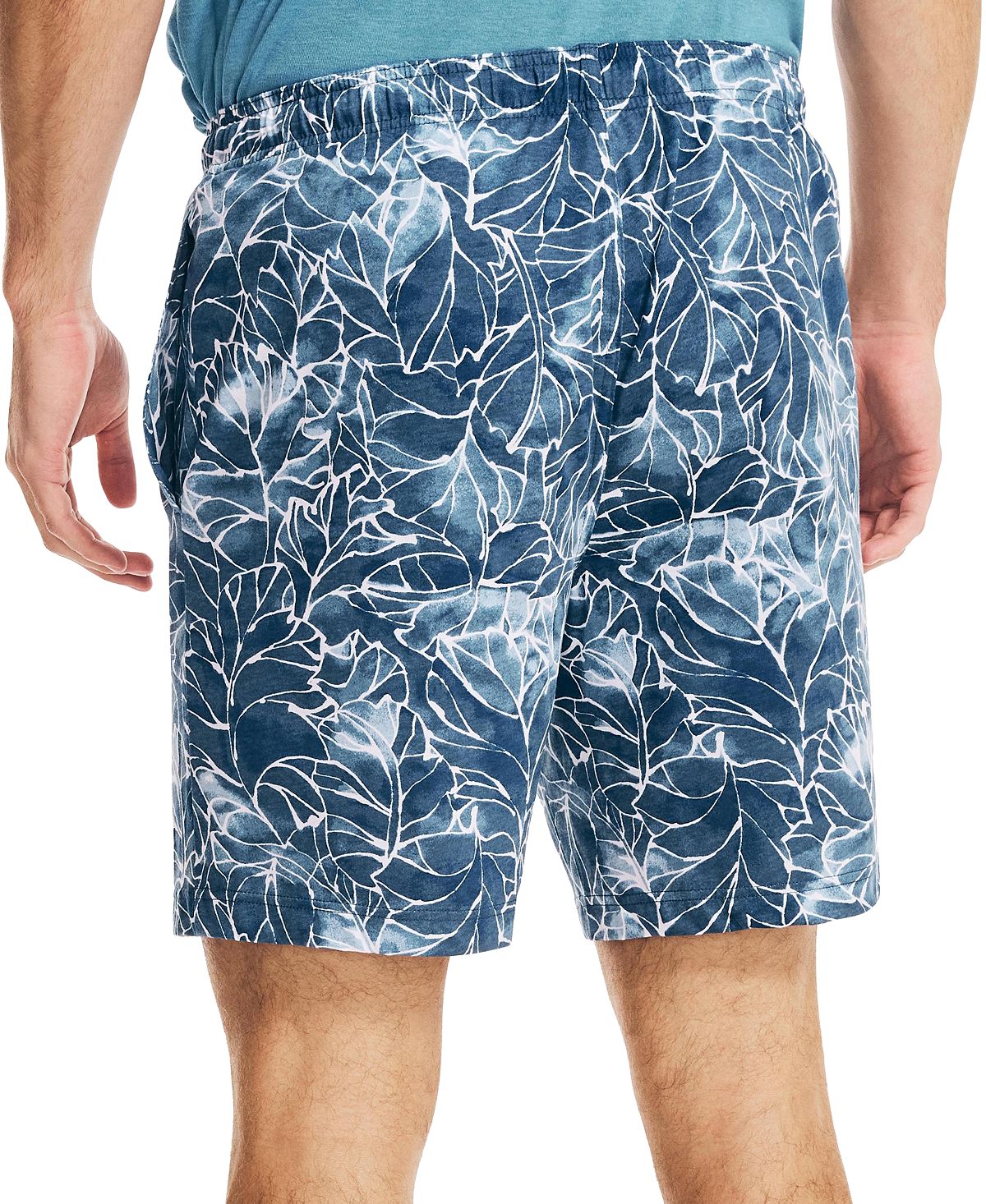 Nautica Men's Classic Fit Sea Floral Print Cotton Sleep Shorts Blue Size X-Large
