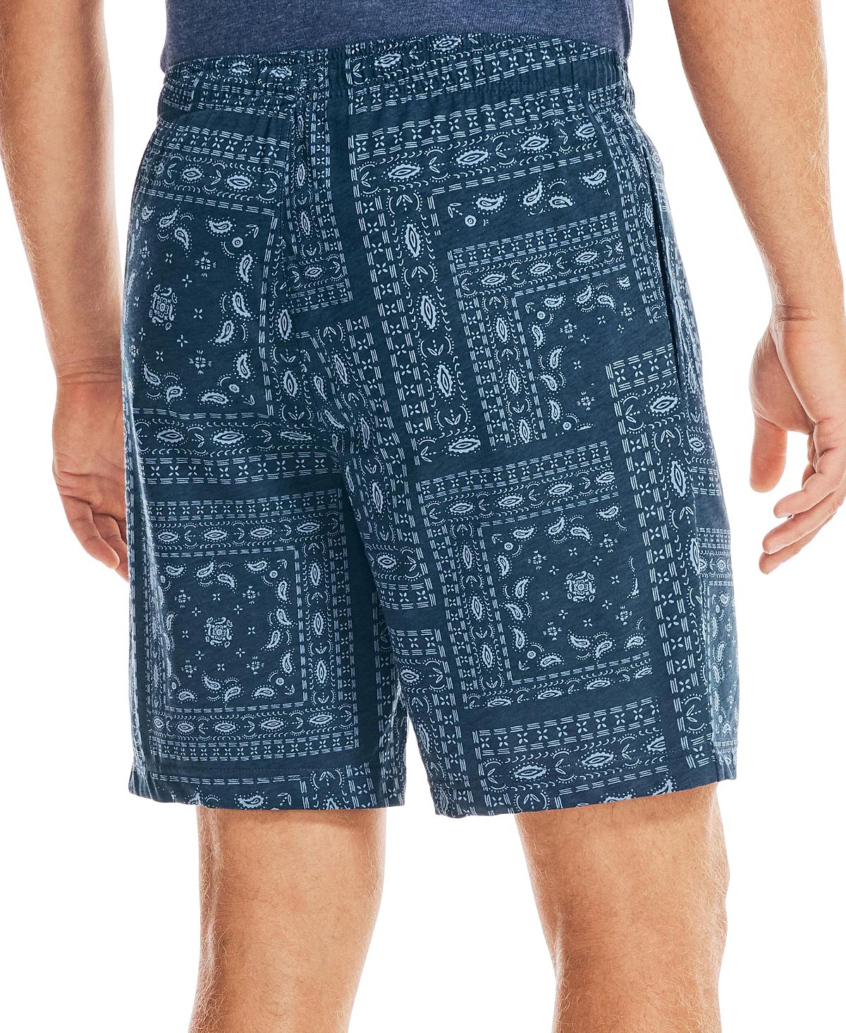 Nautica Men's Classic Fit Bandana Print Cotton Sleep Shorts Blue Size Medium