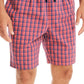 Nautica Men's Classic Fit Plaid Poplin Sleep Shorts Red Size Medium