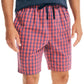 Nautica Men's Classic Fit Plaid Poplin Sleep Shorts Red Size X-Large