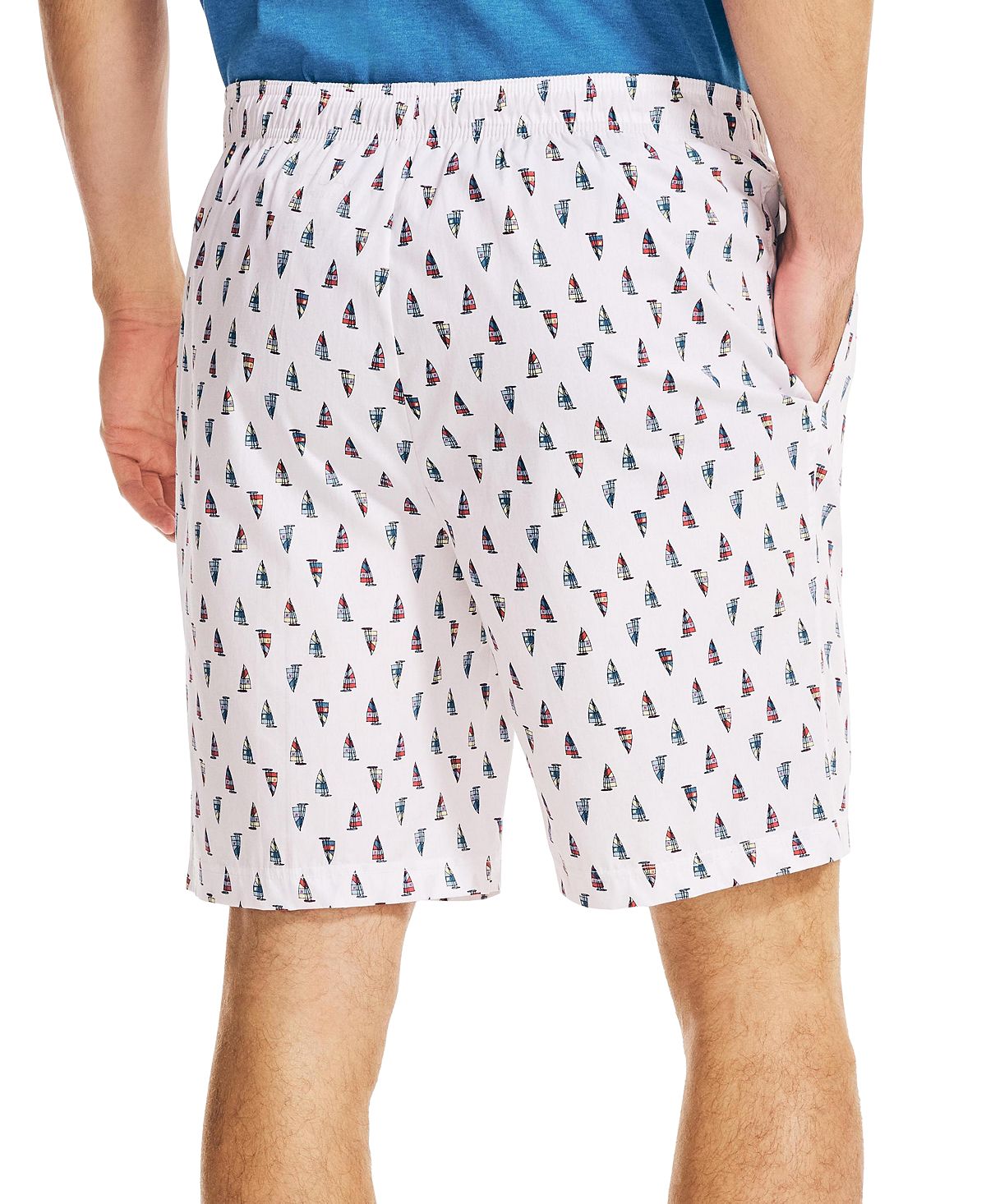 Nautica Men's Classic Fit Cotton Poplin Sleep Shorts White Size X-Large