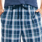 Nautica Men's Classic Fit Plaid Cotton Sleep Shorts Blue Size M