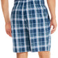 Nautica Men's Classic Fit Plaid Cotton Sleep Shorts Blue Size Large