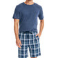 Nautica Men's Classic Fit Plaid Cotton Sleep Shorts Blue Size Large