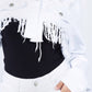 American Bazi - Chic Cropped Distressed Jean Jacket
