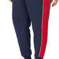Fila Women's Vigor Mid Rise Colorblocked Fleece Joggers Blue Size 3X