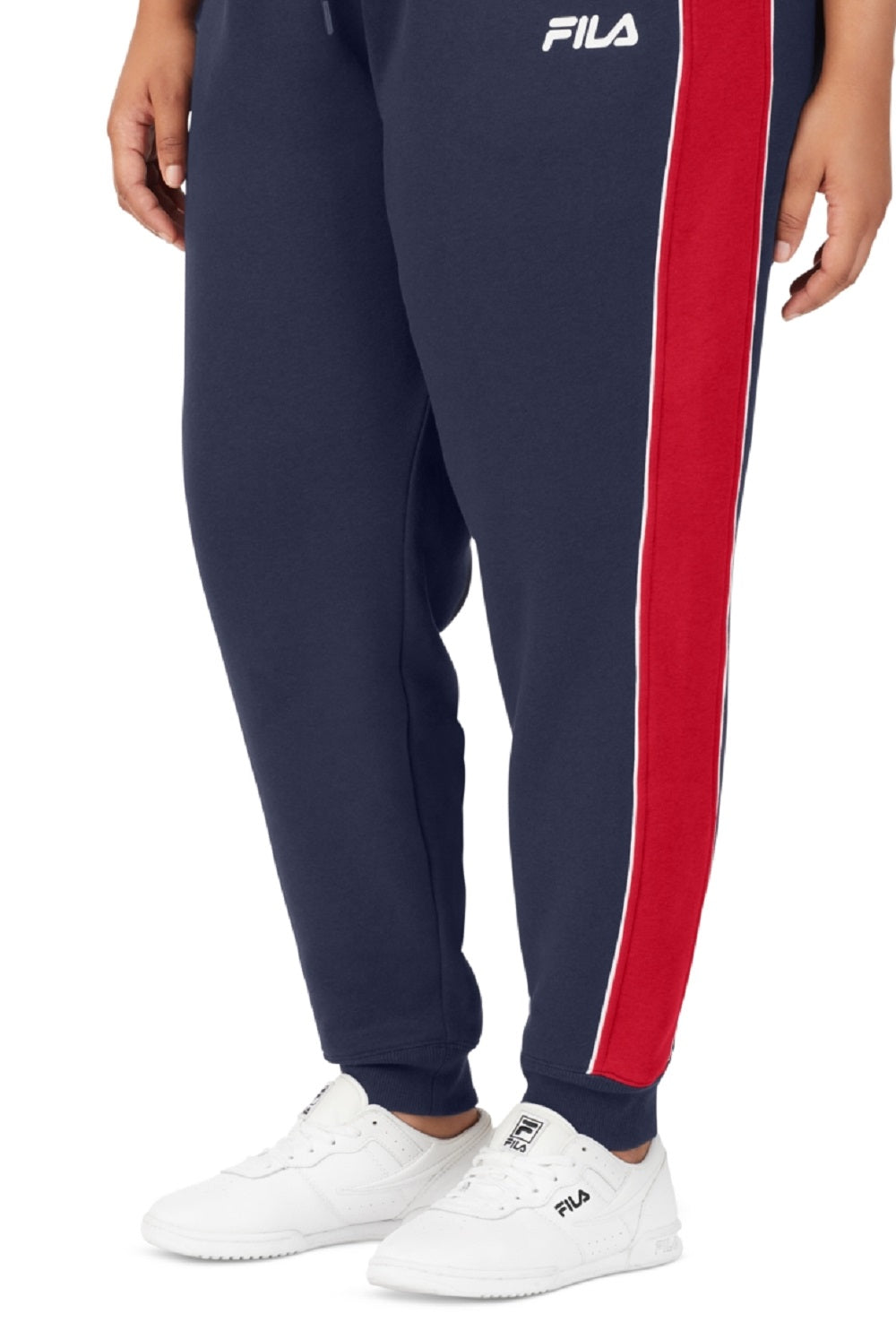 Fila Women's Vigor Mid Rise Colorblocked Fleece Joggers Blue Size 3X