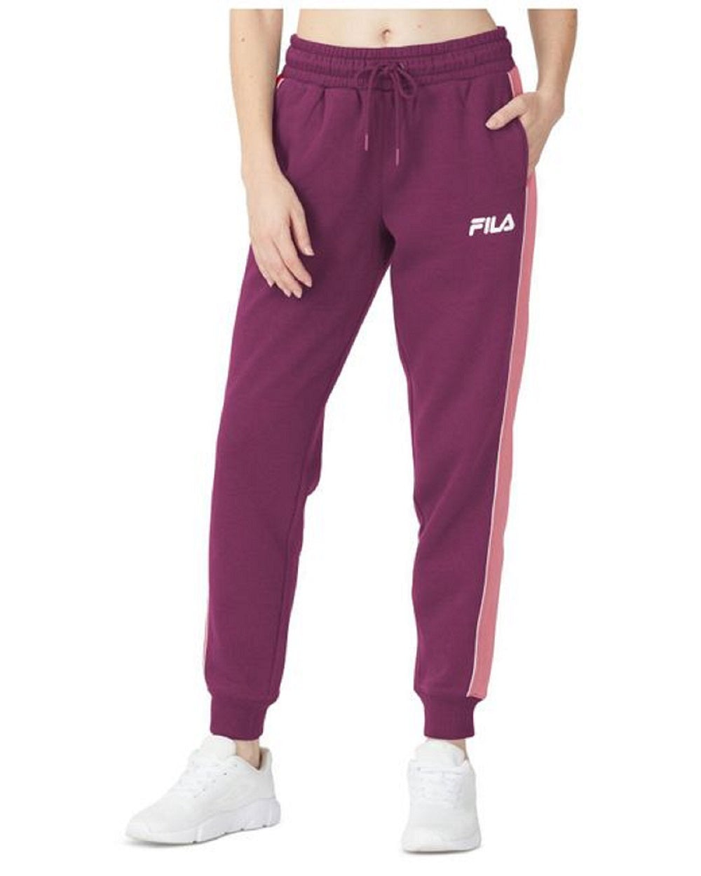 Fila Women's Vigor Mid Rise Colorblocked Fleece Joggers Purple
