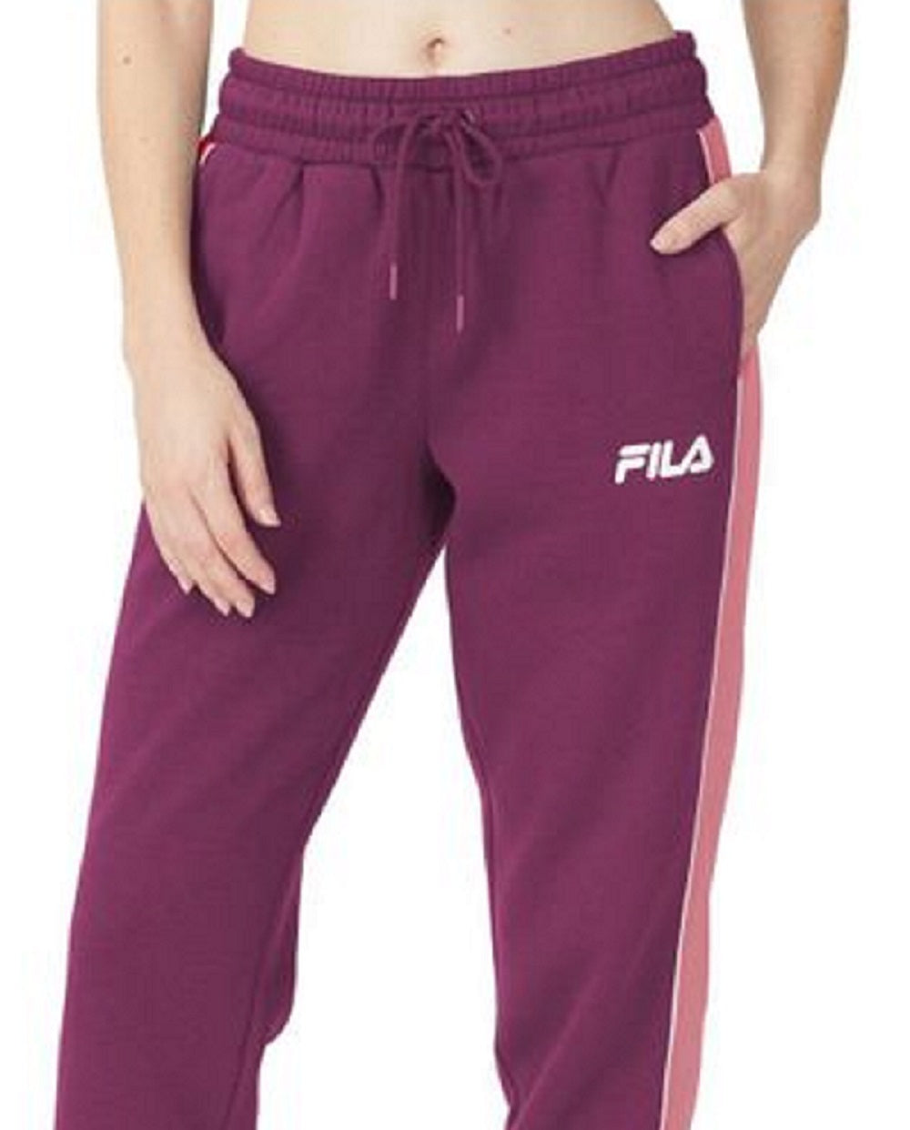 Fila Women's Vigor Mid Rise Colorblocked Fleece Joggers Purple