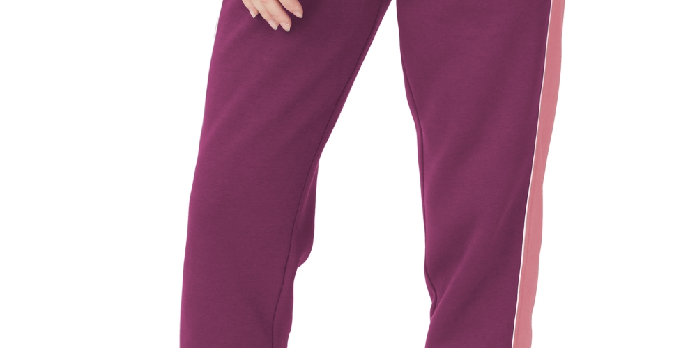 Fila Women's Vigor Mid Rise Colorblocked Fleece Joggers Purple