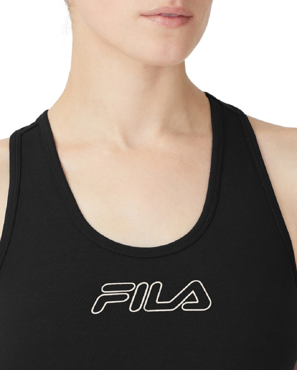 Fila Women's Bloom Logo Pullover Jersey Sports Bra Black Size 3X