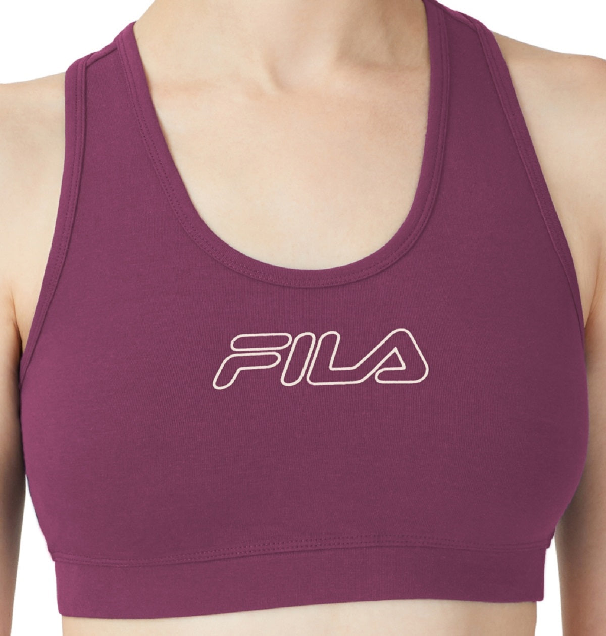 Fila Women's Bloom Logo Pullover Jersey Sports Bra Purple Size 4X