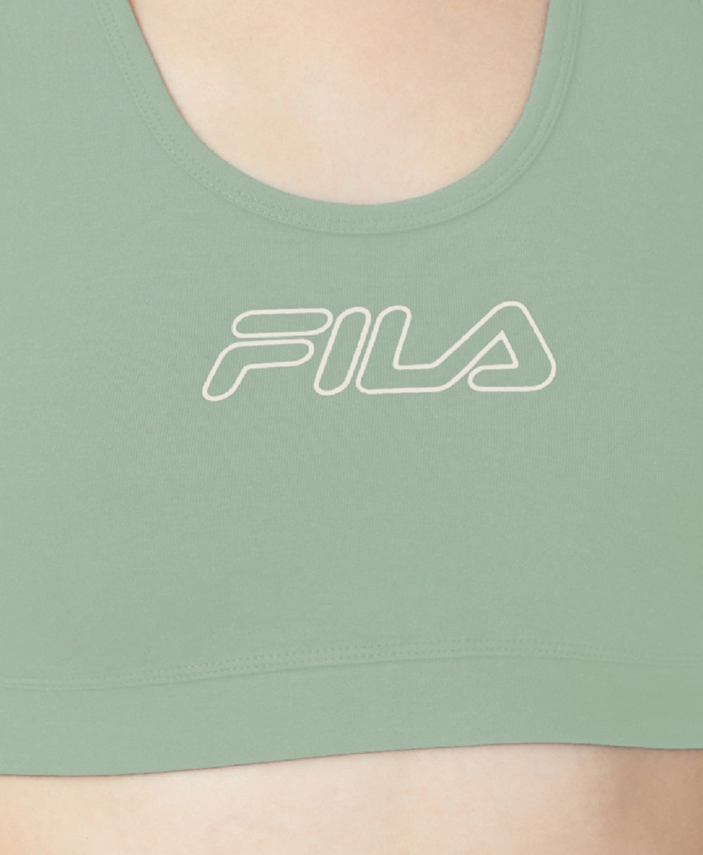 Fila Women's Bloom Logo Pullover Jersey Sports Bra Green Size 2X