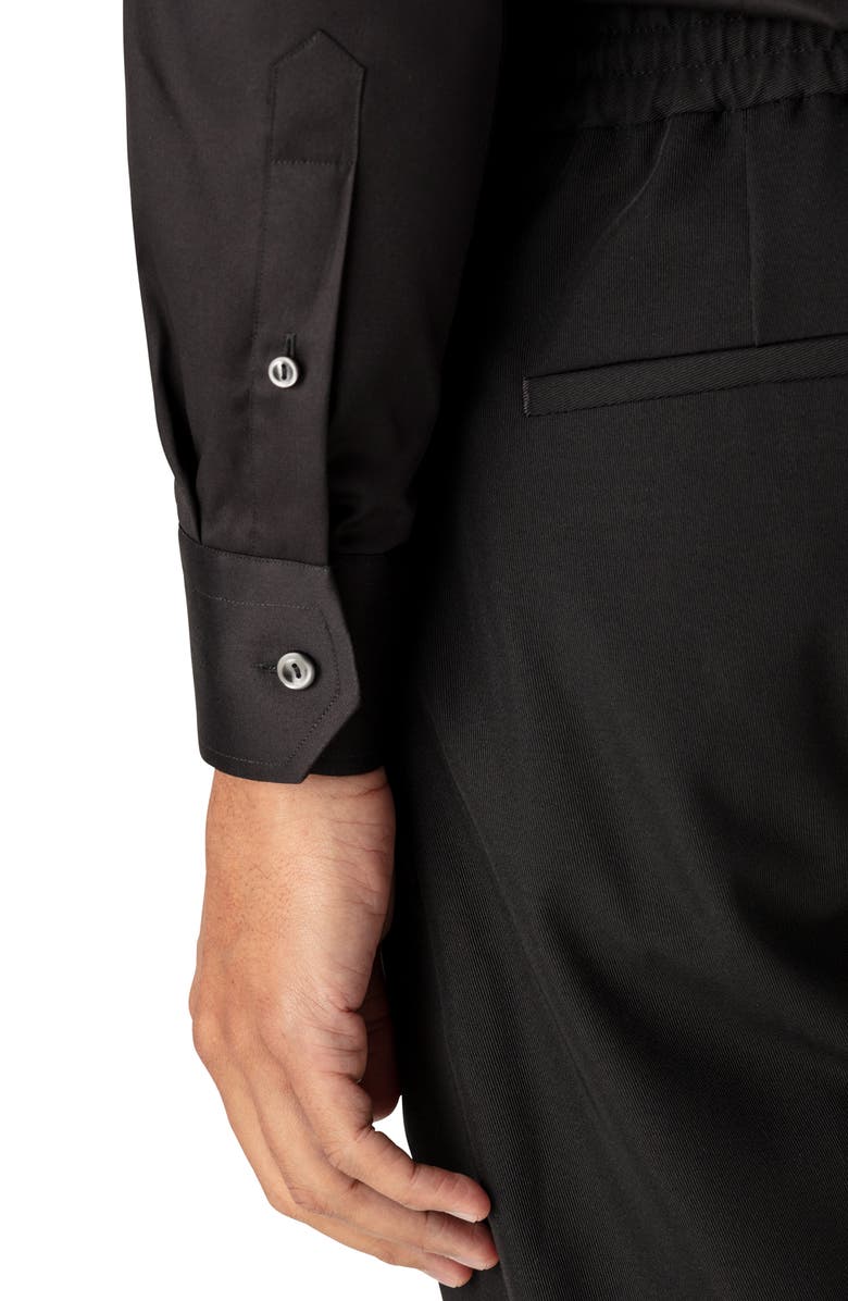 Eton Men's Slim Fit Twill Dress Shirt Black Size 17