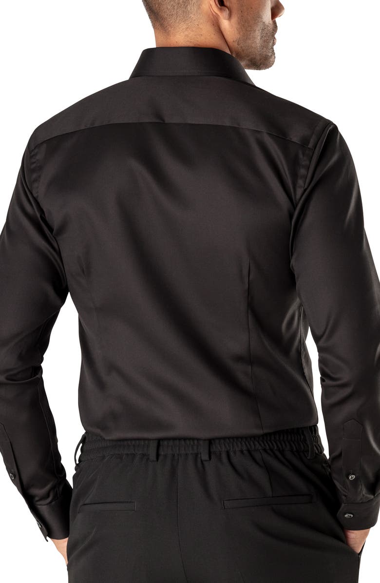 Eton Men's Slim Fit Twill Dress Shirt Black Size 17