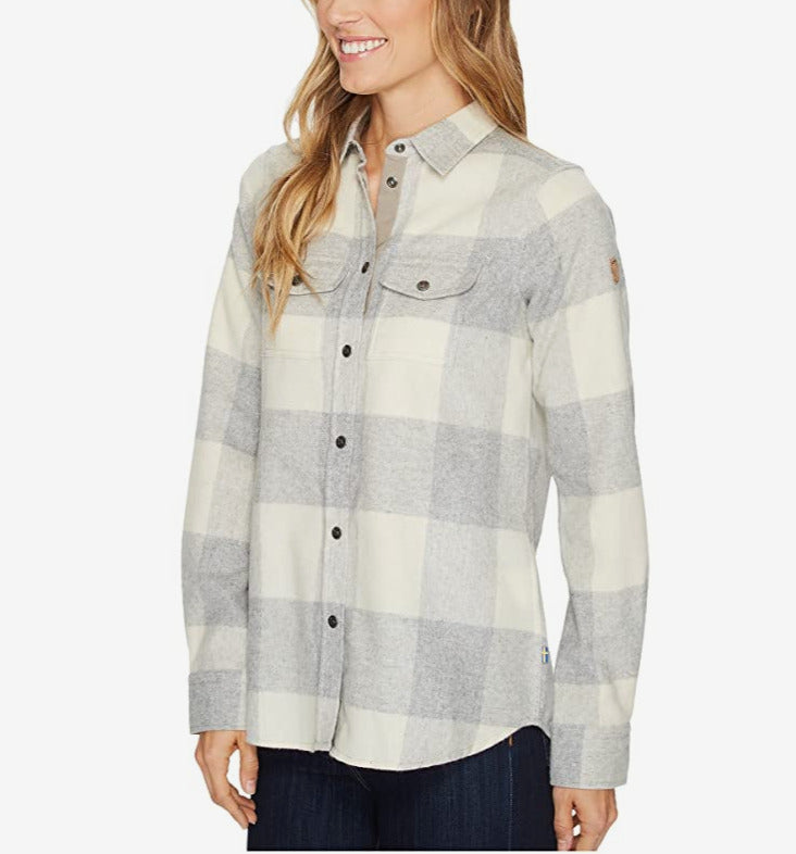 Fjallraven Women's Canada Plaid Hiking Shirt Gray Size X-Large