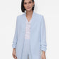DKNY Womens Ruched Sleeve Open Front Blazer Skyway