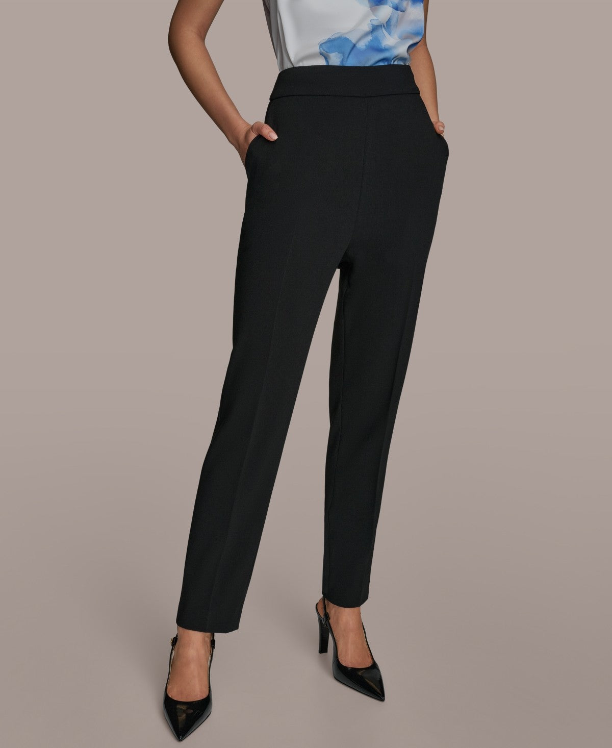 Donna Karan New York Womens Pleat Front Pants Black
