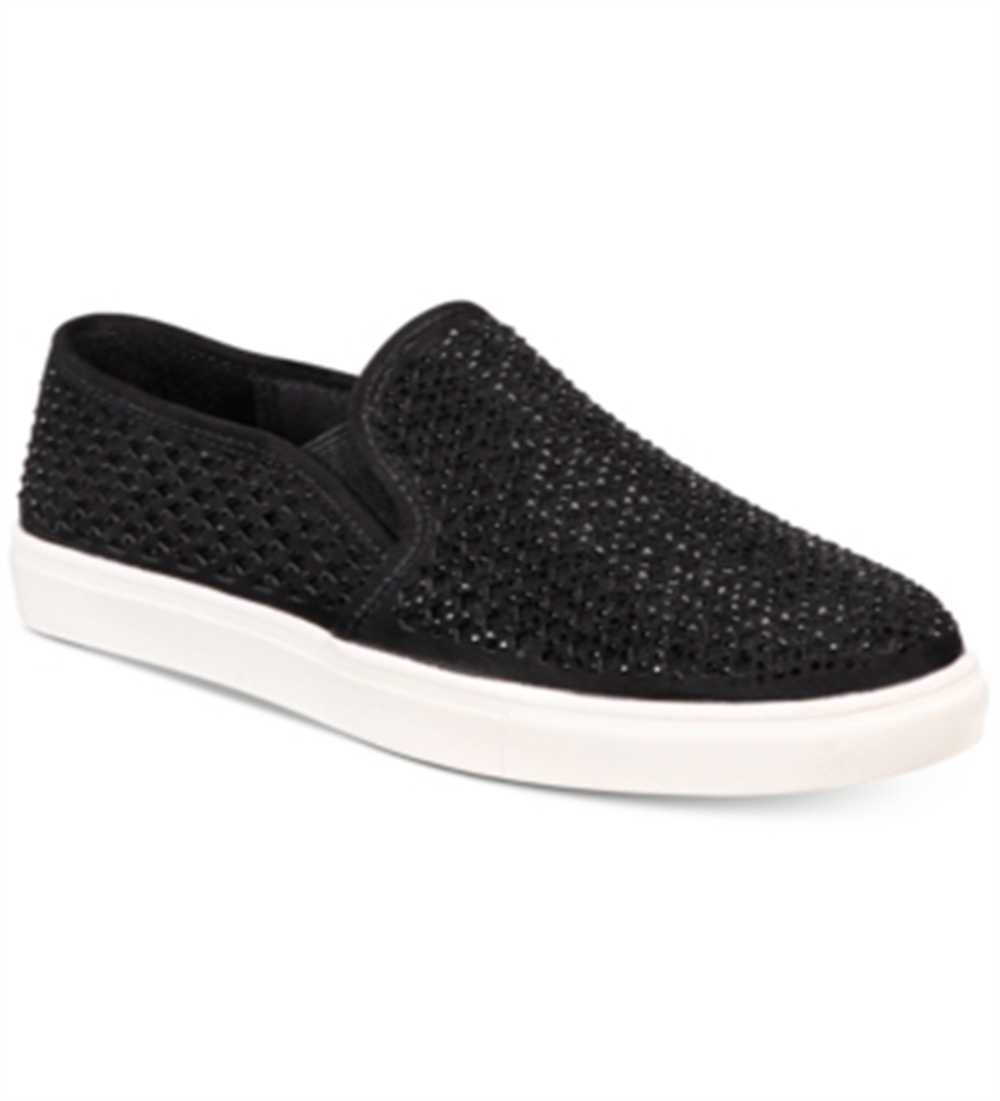 Material Girl Women's Meidyth Round Toe Slip On Fashion Sneakers Black Size 8.5 M