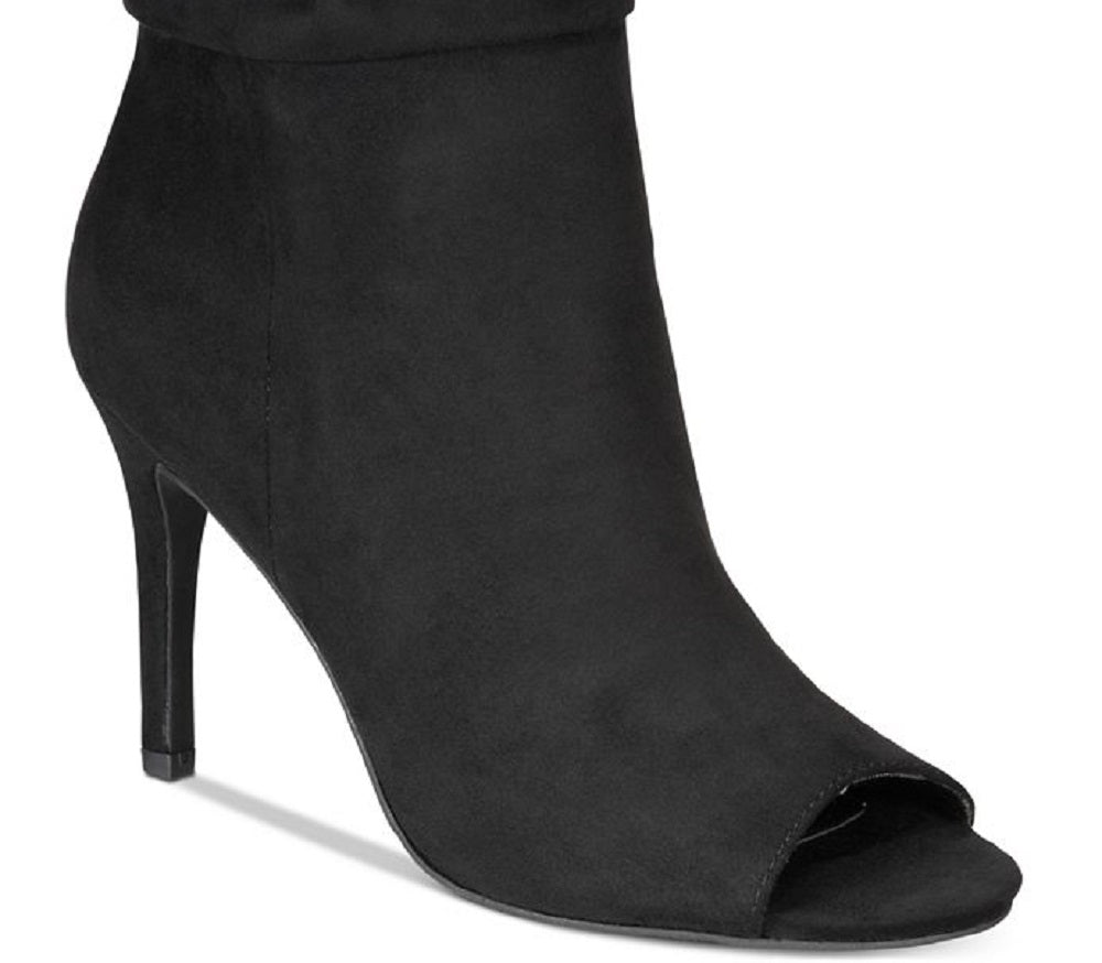 Material Girl Women's Petra Open Toe Heeled Ankle Boots Black Size 7.5 M