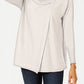 JM Collection Women's Faux Wrap Cowl Neck Sweater White Size Medium