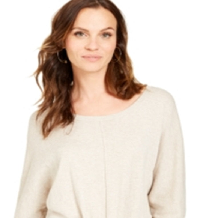 Style & Co Women's Tie Front Sweater Brown Size X-Small