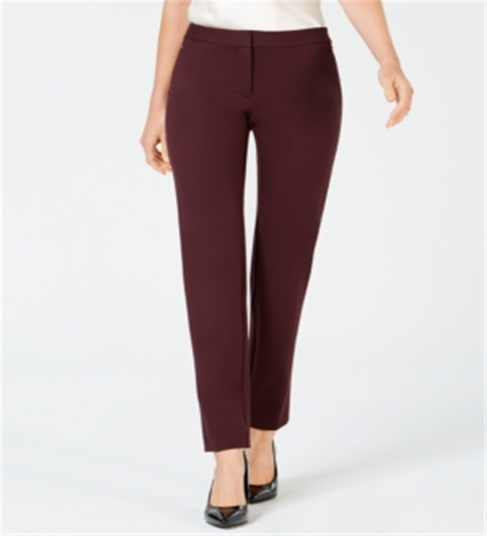 Alfani Women's Zippered Pockets Skinny Evening Pants Red Size 8