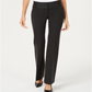 Alfani Women's Faux Leather Trim Wide Leg Trousers Gray Size 16X4.5