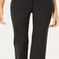 Alfani Women's Faux Leather Trim Wide Leg Trousers Gray Size 16X4.5