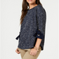 Charter Club Women's 3/4 Sleeve Bow Trim Top Blue Size XX-Large