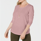 Style & Co Women's Long Sleeve Crewneck Top Pink Size X-Large