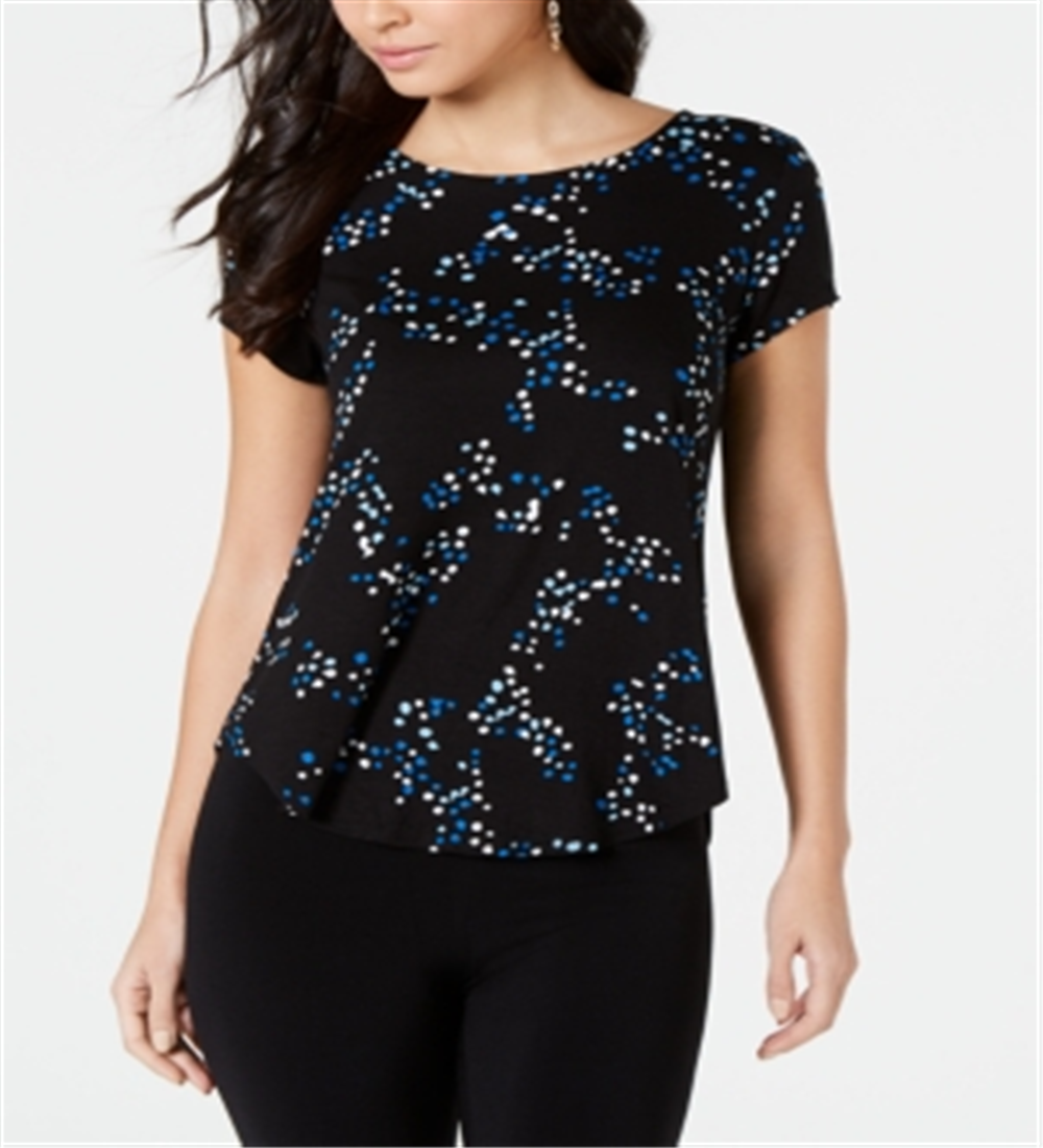 Alfani Women's Printed T-Shirt Black Size Small