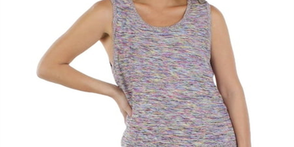 Style & Co Women's Side Slit Hi Lo Sweater Vest Purple