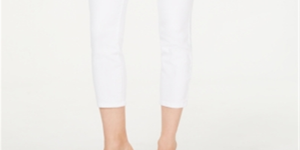 INC International Concepts Women's Skinny Cropped Jeans White Size 16 Petite