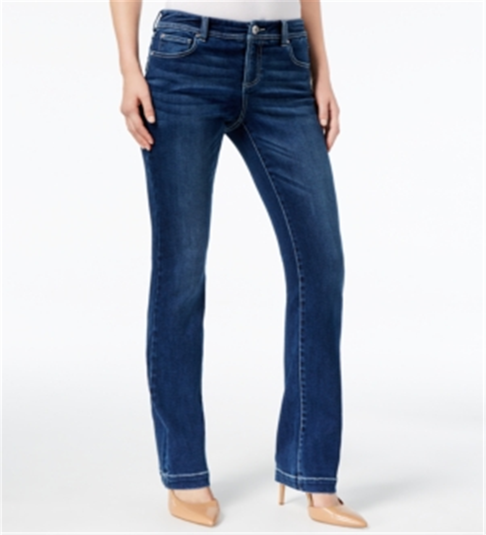 INC International Concepts Women's Curvy Bootcut Tummy Control Jeans Blue Size 0 Petite