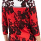 Charter Club Women's Pima Cotton Floral Top Black/Red Size Petite S