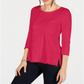 Charter Club Women's Cotton Lace Trim Top Pink Size Large