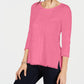 Charter Club Women's Cotton Lace Trim Top Pink Size X-Large