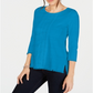 Charter Club Women's Cotton Lace Trim Top Blue Size XX-Large