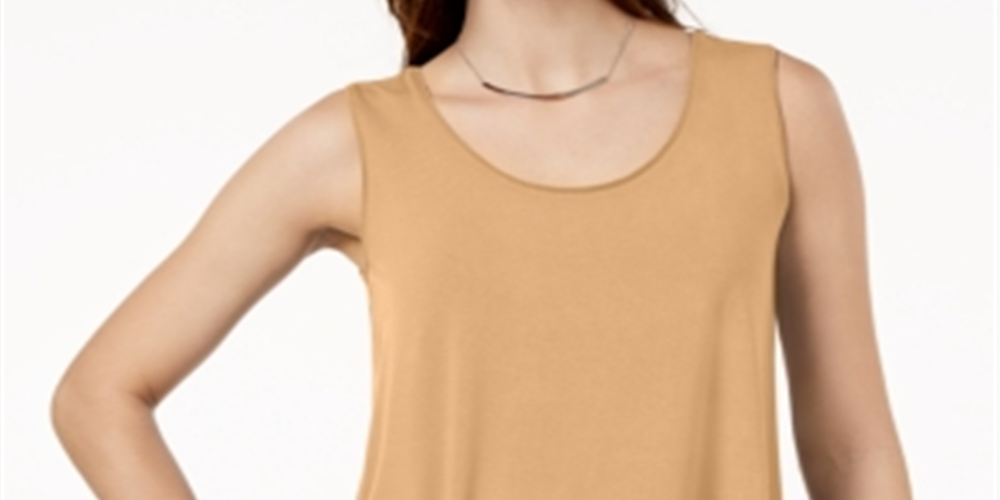 JM Collection Women's Scoop Neck Tank Top Brown Size X-Large