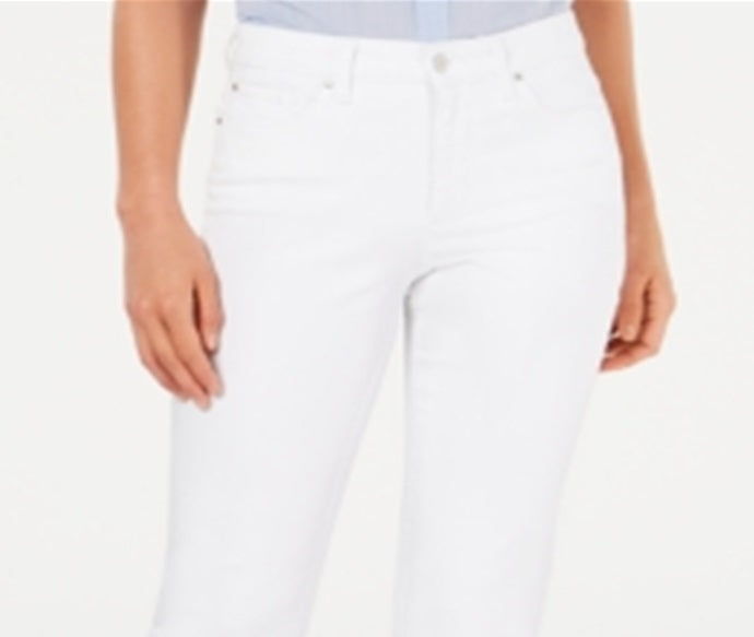 Charter Club Women's Tummy Slimming Straight Leg Jeans White  Size 14