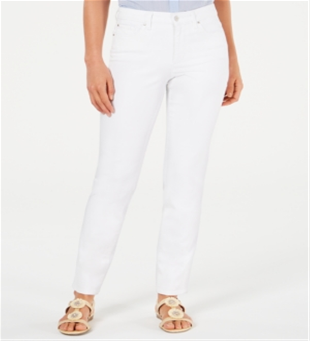 Charter Club Women's Tummy Slimming Straight Leg Jeans White  Size 14