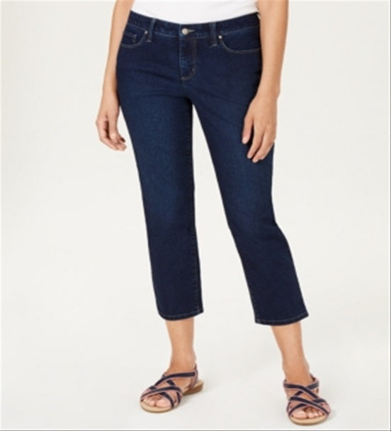 Charter Club Women's Tummy Control Bristol Capri Jeans Blue Size 8